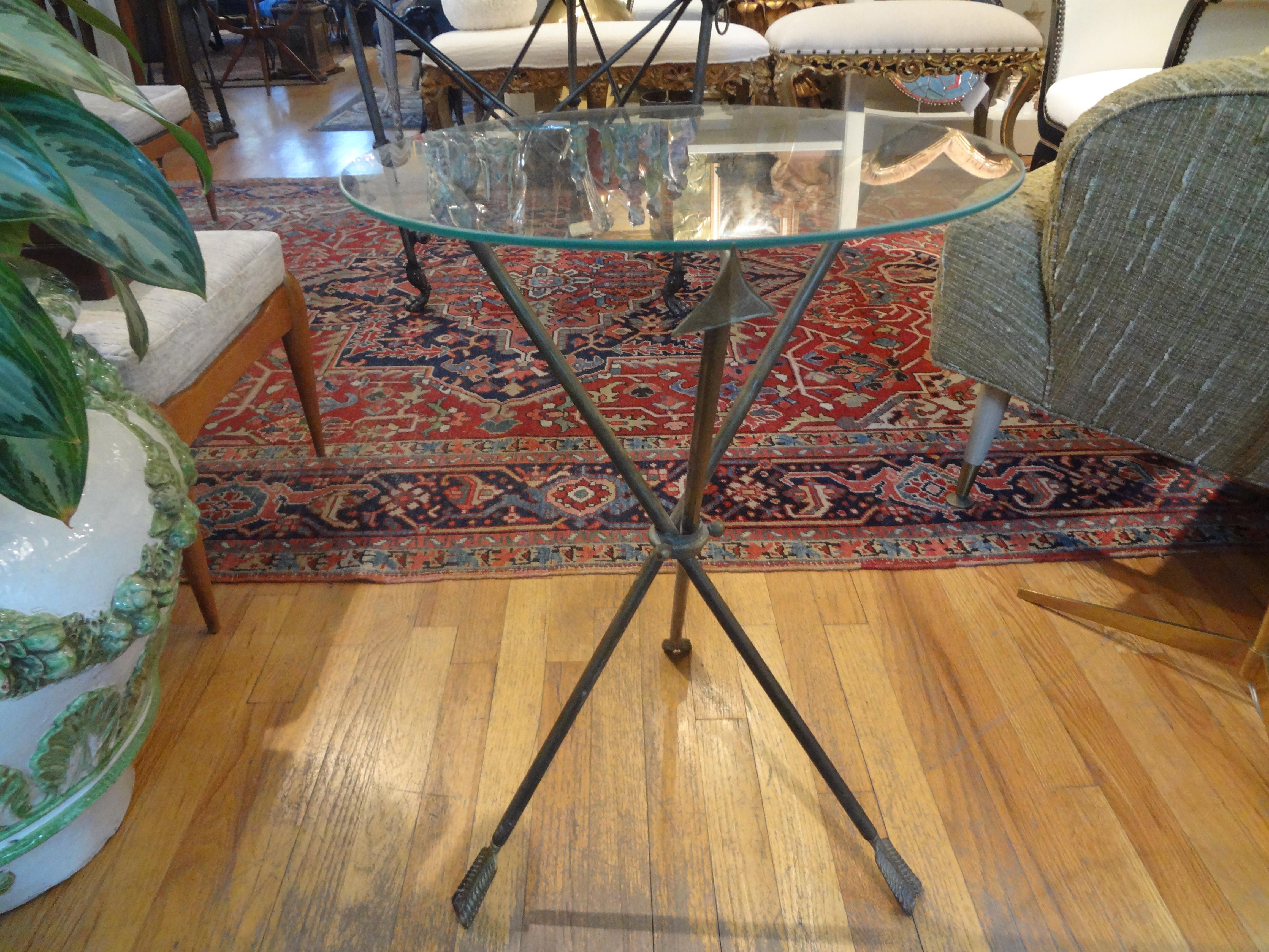 Italian Neoclassical Style Bronze Arrow Table Gio Ponti Inspired 4
