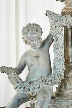 Italian Neoclassical Style Bronze Fountain with Putti