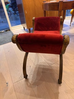 Italian Neoclassical style bronze frame Curule stool/ window bench