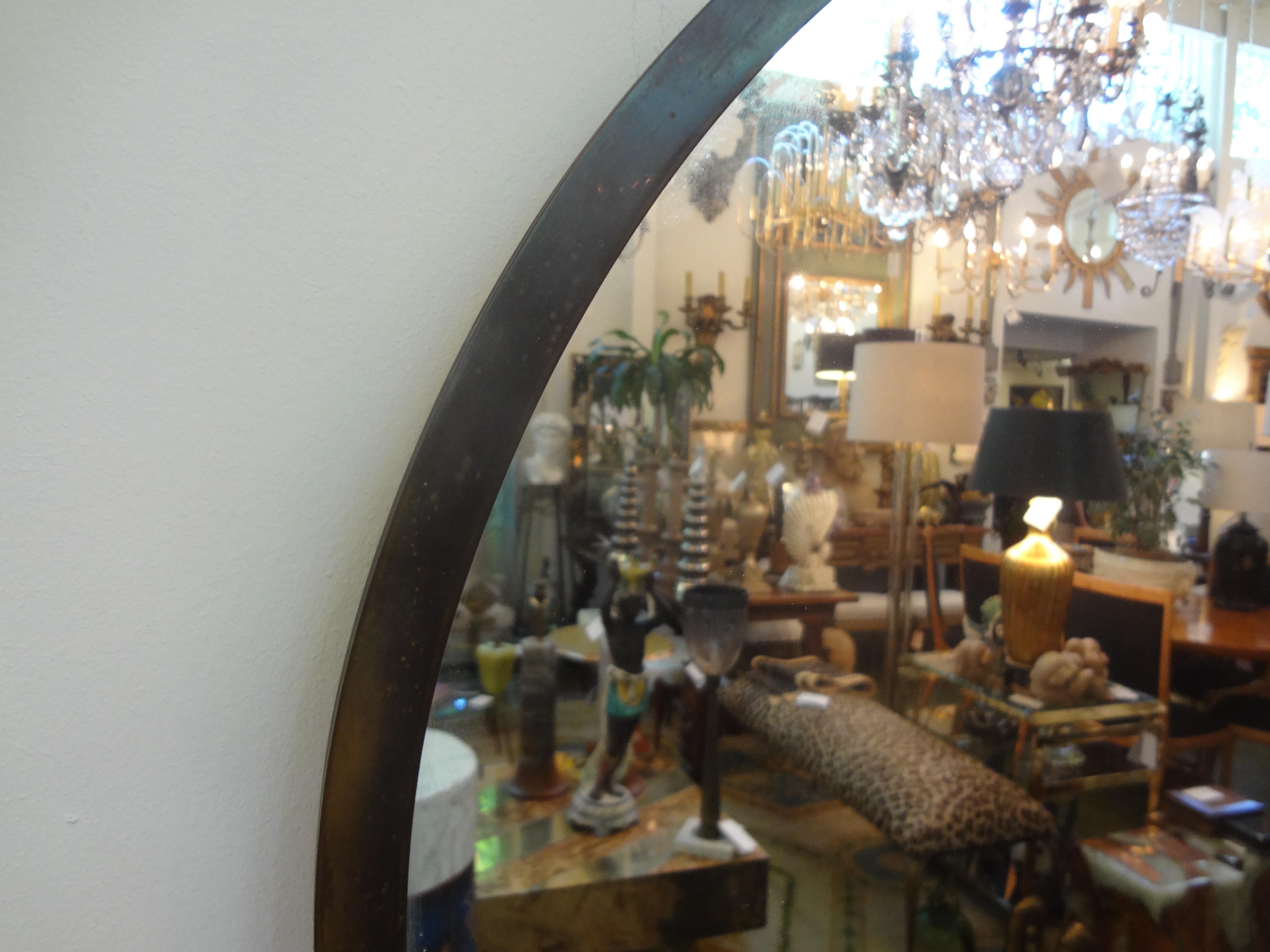 Italian Neoclassical Style Osvaldo Borsani Inspired Bronze Mirror 1