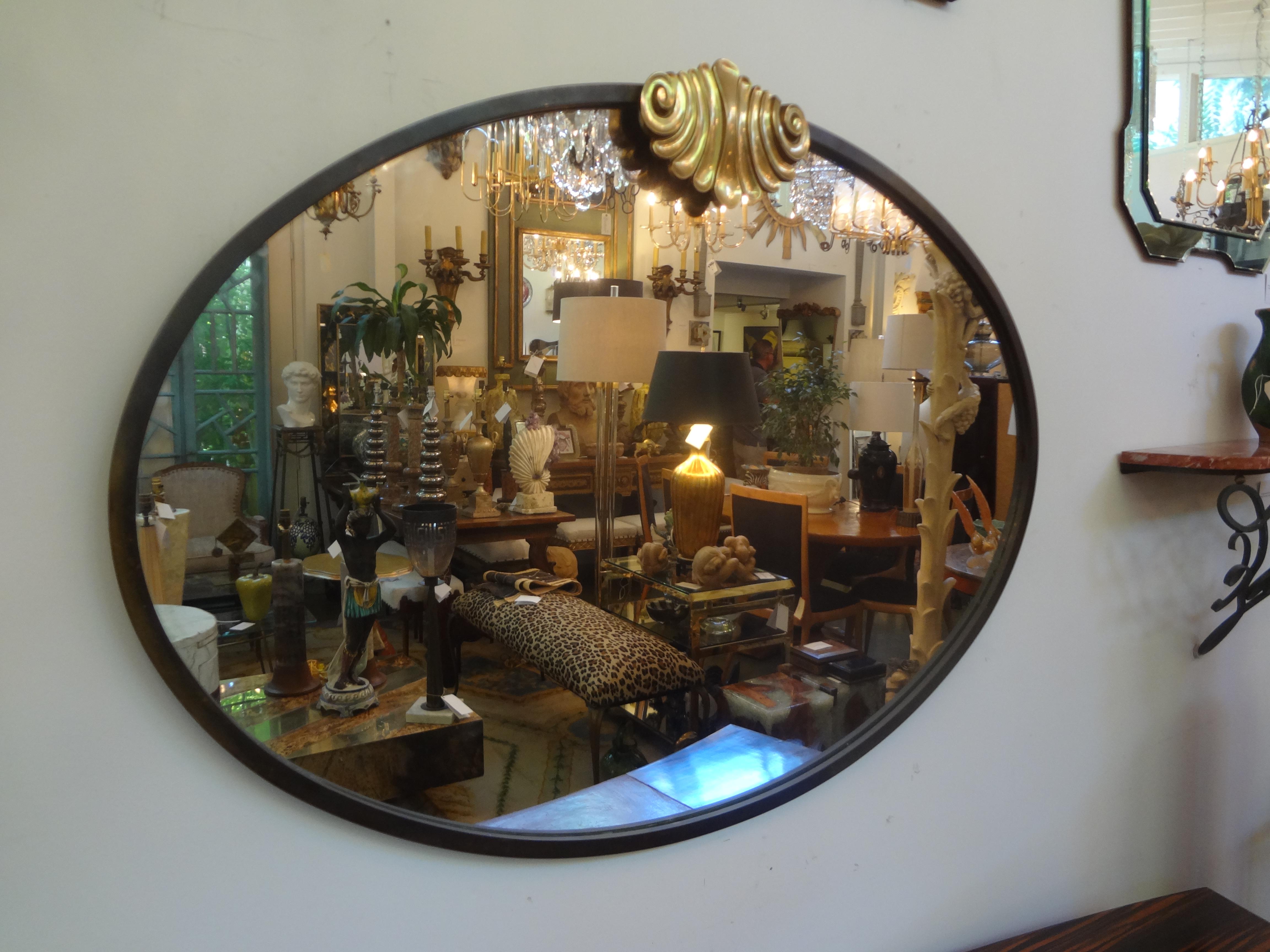 Italian Neoclassical Style Osvaldo Borsani Inspired Bronze Mirror 2