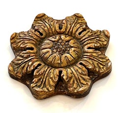 Italian Neoclassical Style Brown Painted and Parcel-Gilt Architectural Medallion