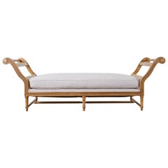 Vintage Italian Neoclassical Style Carved Daybed Bench