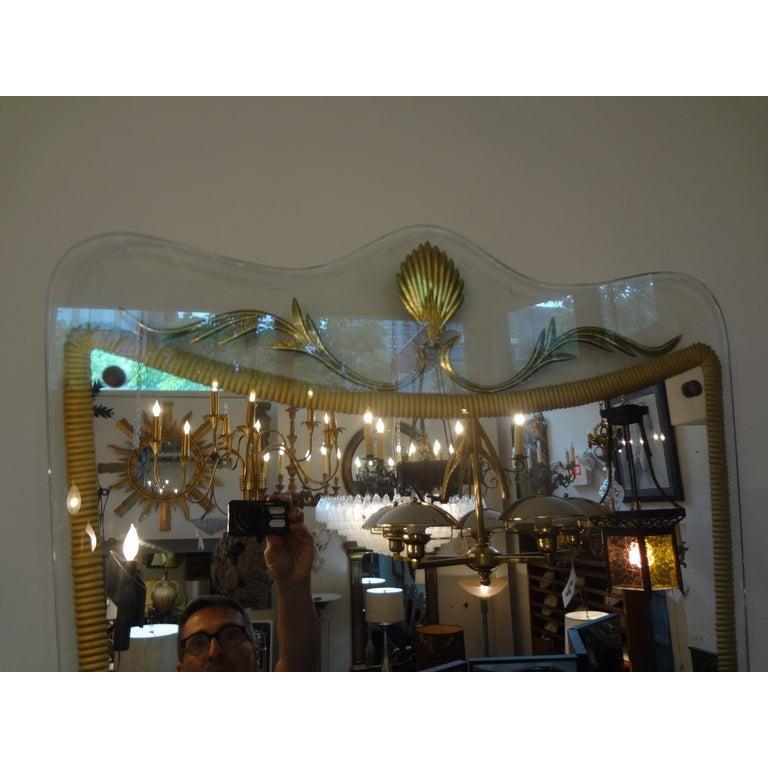 Italian Neoclassical Style Fontana Arte Inspired Mirror In Good Condition In Houston, TX