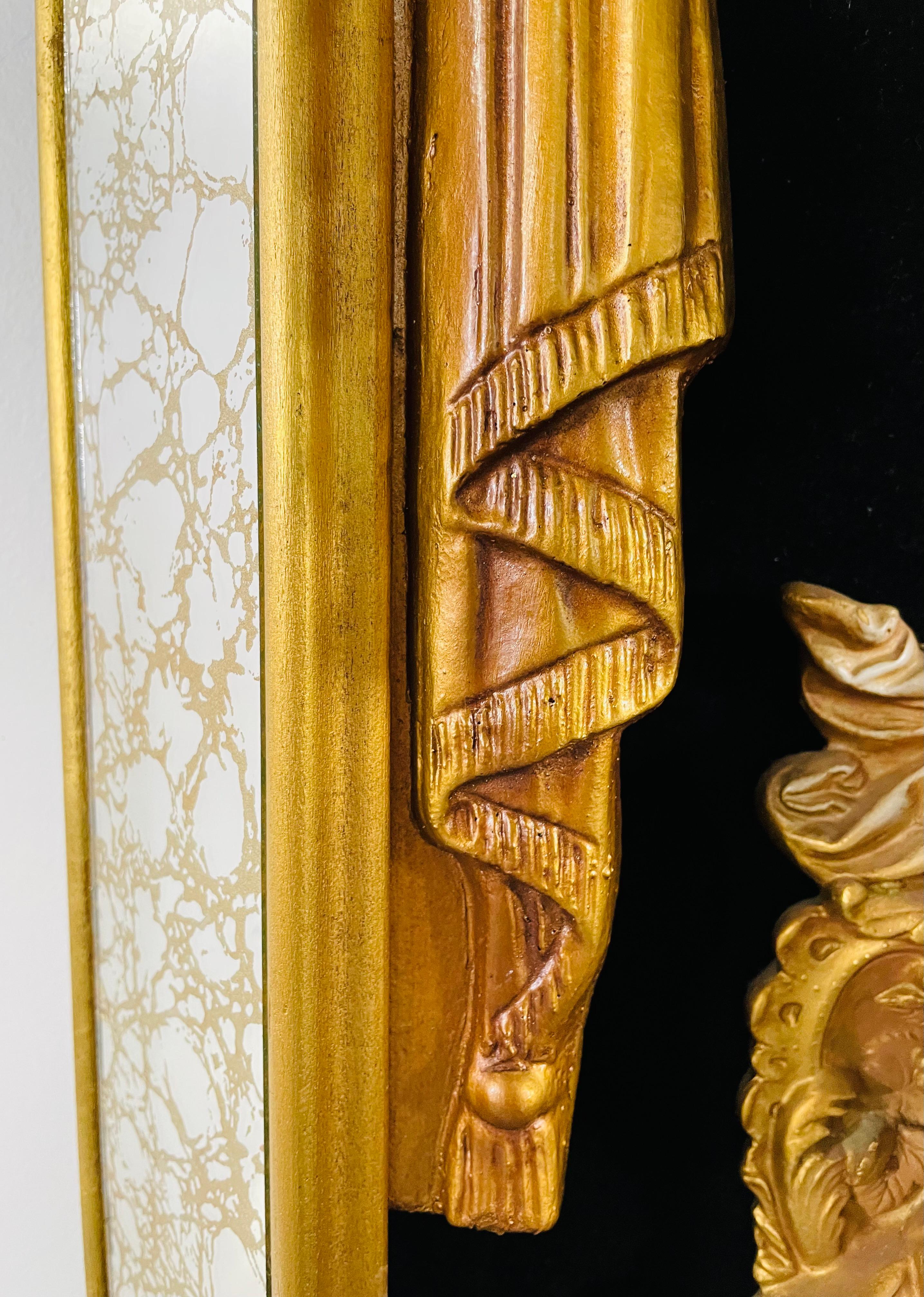 Italian Neoclassical Style Framed Man and Woman Kissing Statue / Sconce, a Pair 3