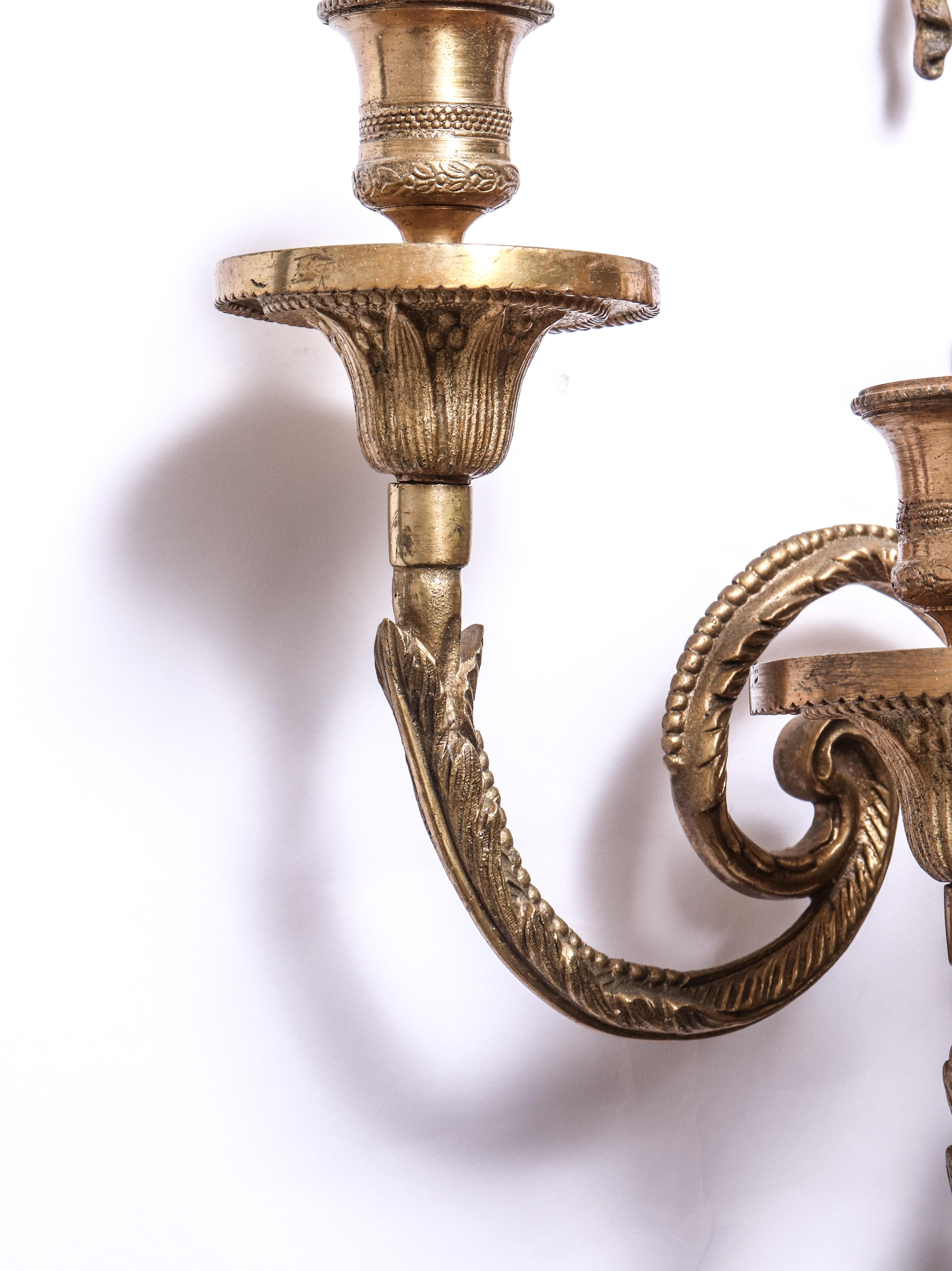 Italian Neoclassical Style Gilt Bronze Sconces 2