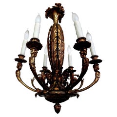 Italian Neoclassical Style Gilt Bronze Six-Light Chandelier