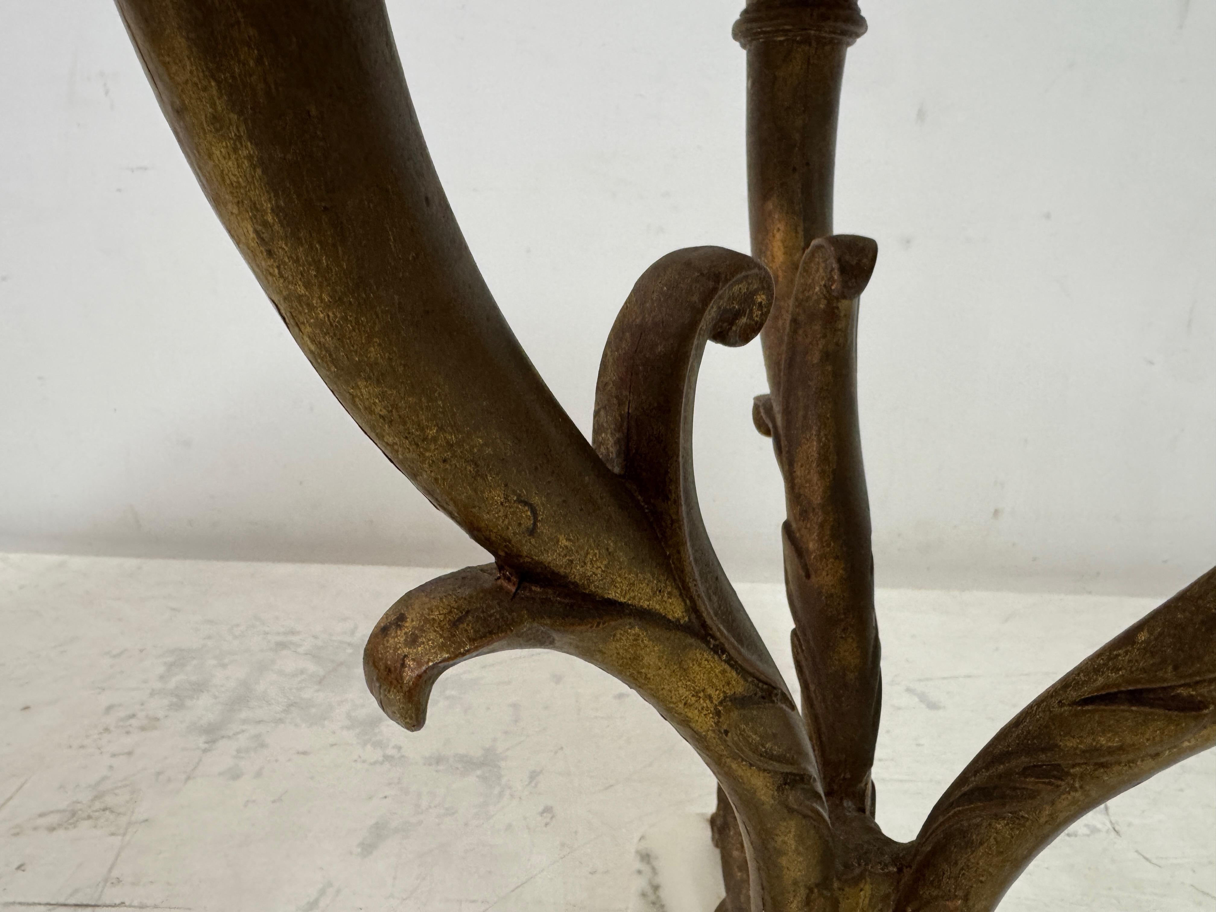 Italian Neoclassical-Style Gilt Metal and Marble Side Table, 1950s For Sale 5