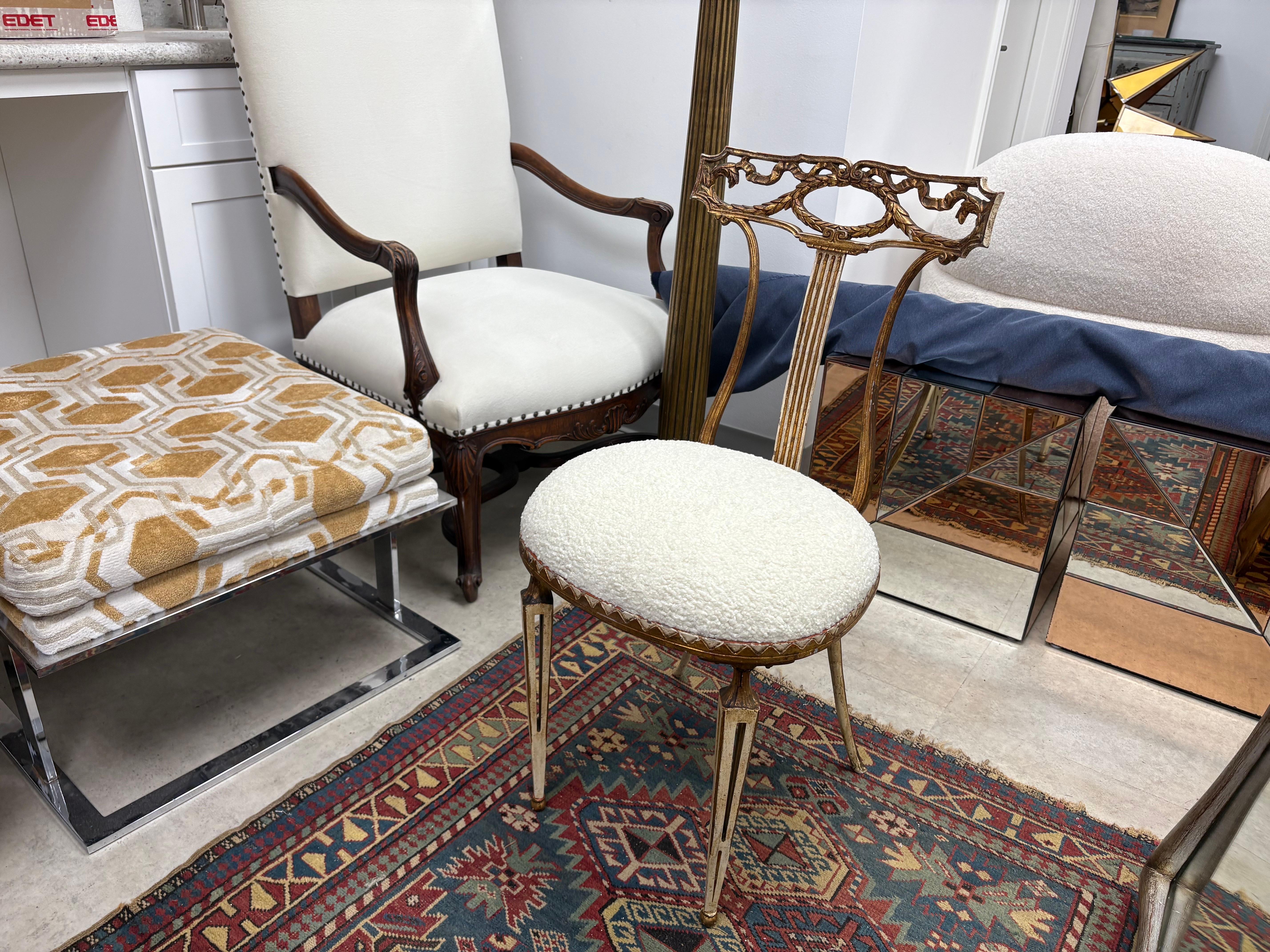 Chaise italienne de style néoclassique en métal doré par Palladio en vente 3