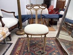 Silla italiana de metal dorado de estilo neoclásico de Palladio