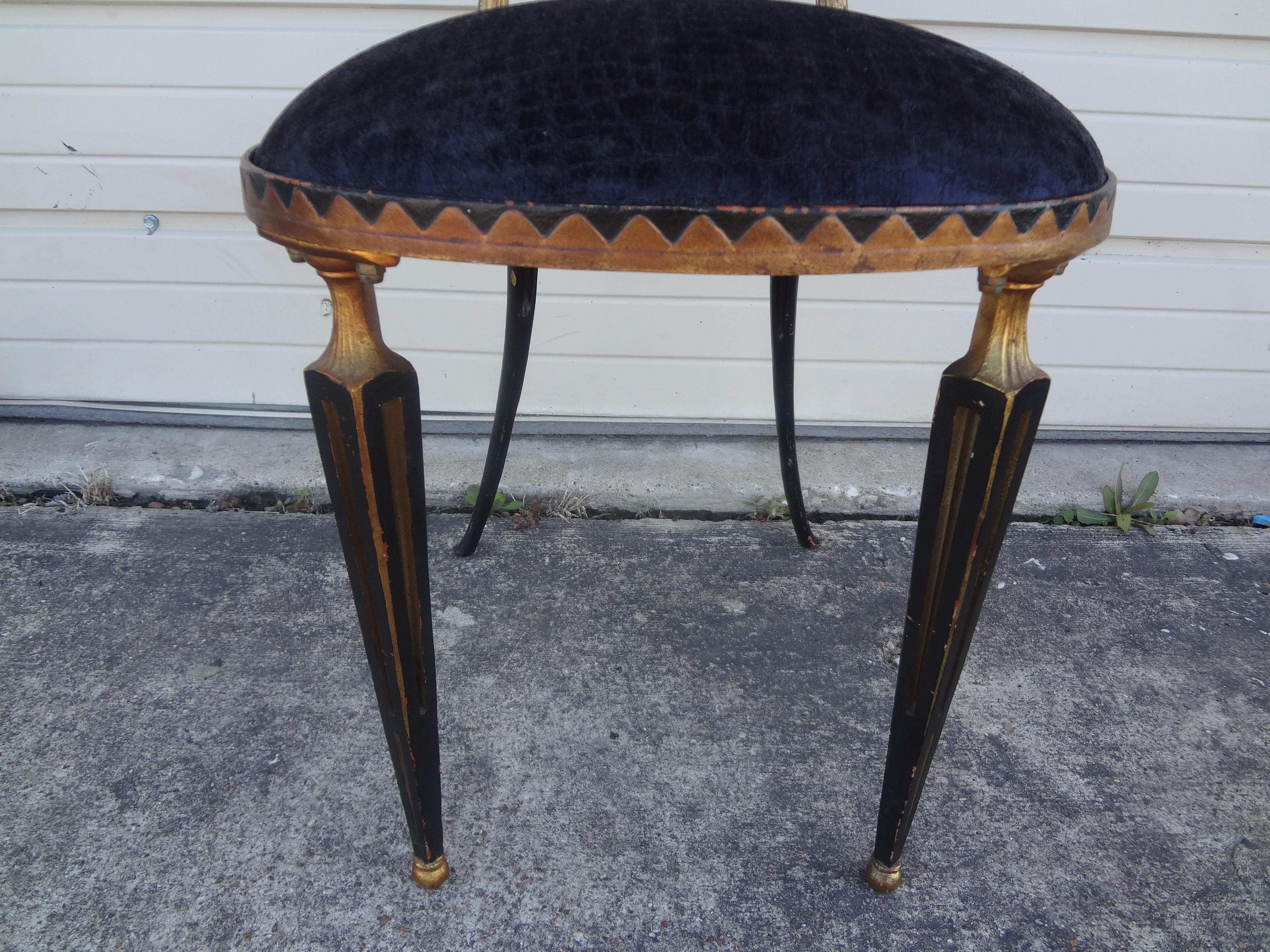 Italian Neoclassical Style Gilt Metal Chair by Palladio In Good Condition In Houston, TX