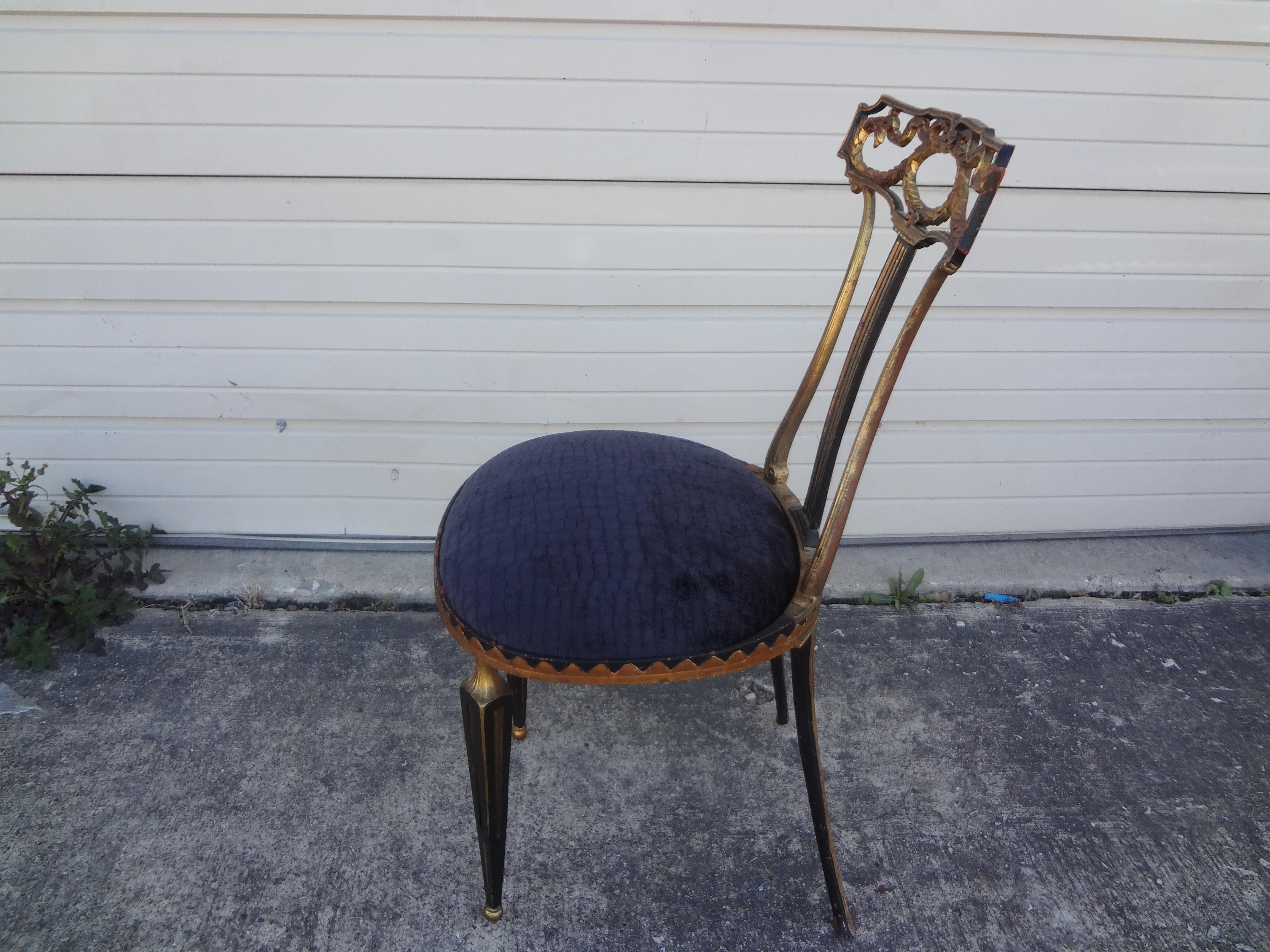 Italian Neoclassical Style Gilt Metal Chair by Palladio 1