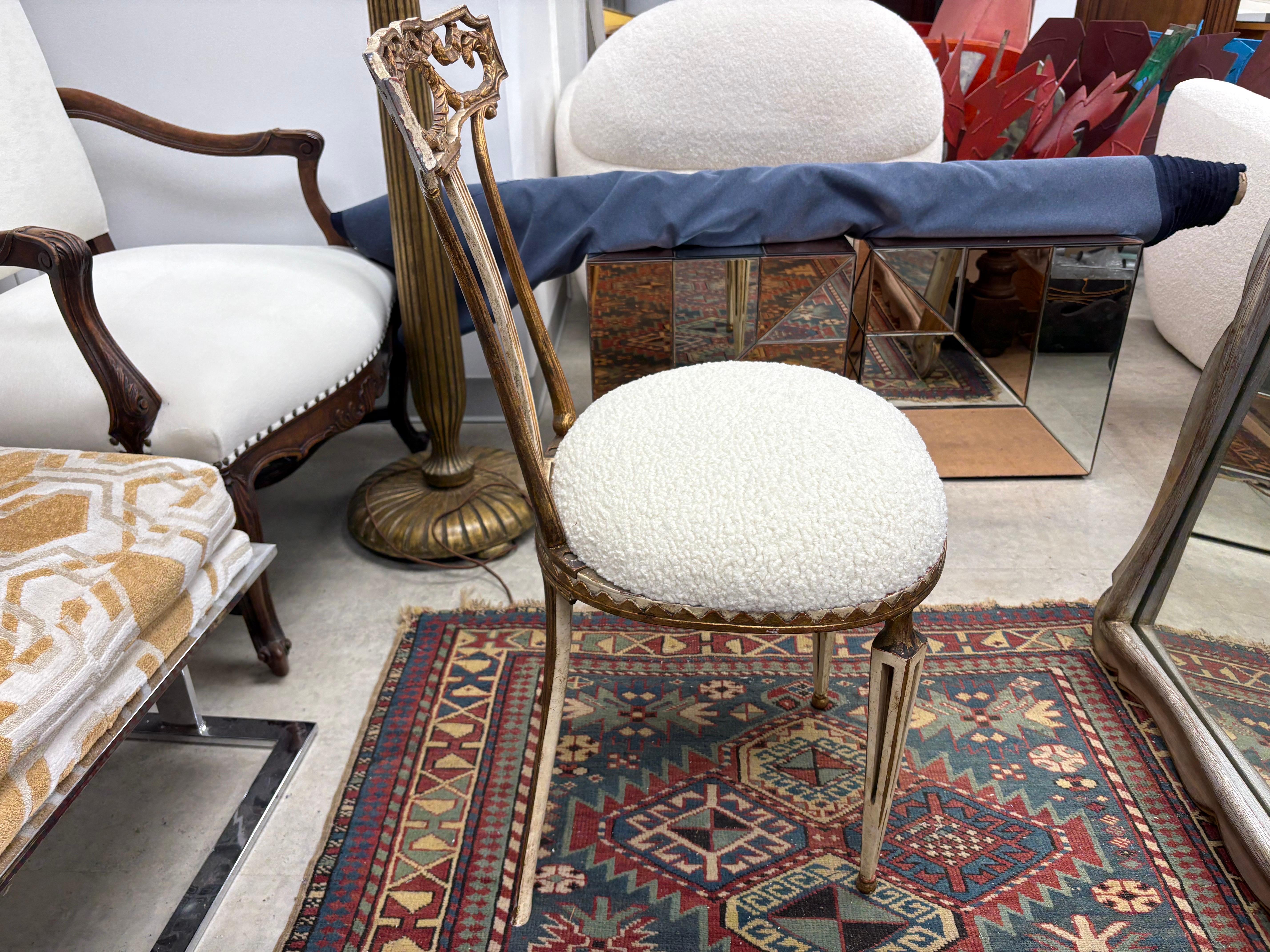 Métal Chaise italienne de style néoclassique en métal doré par Palladio en vente