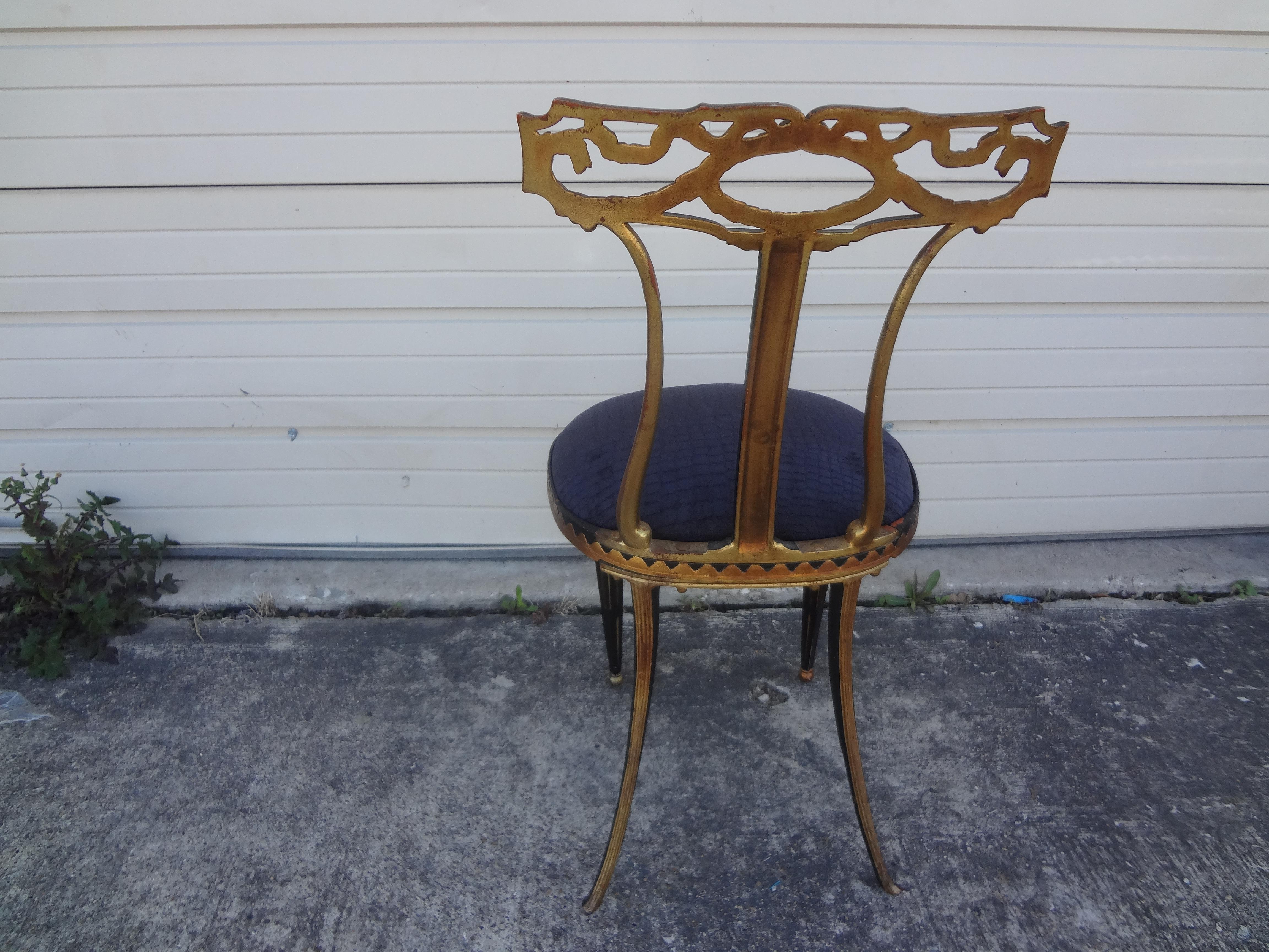 Italian Neoclassical Style Gilt Metal Chair by Palladio 2