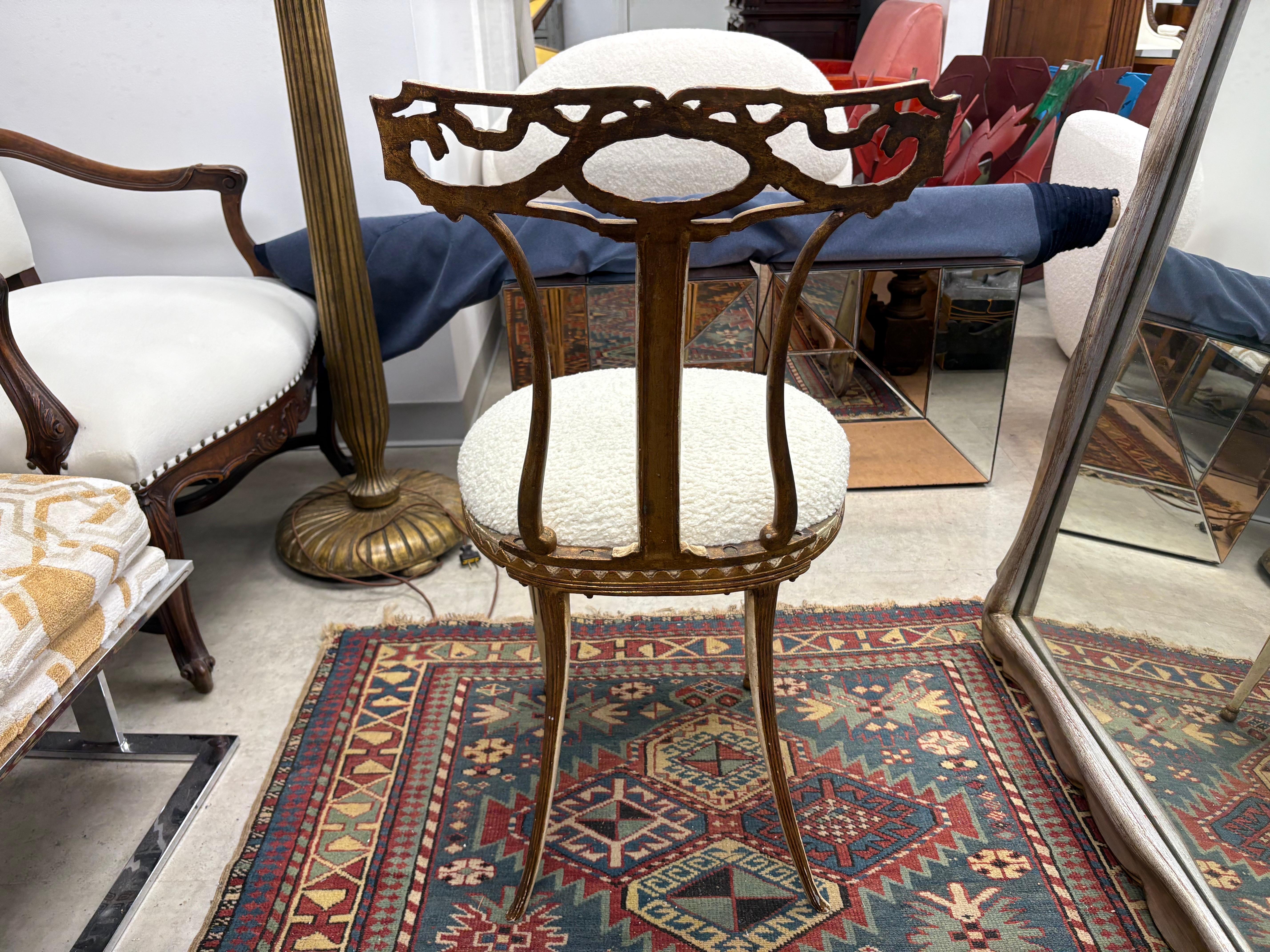 Chaise italienne de style néoclassique en métal doré par Palladio en vente 1