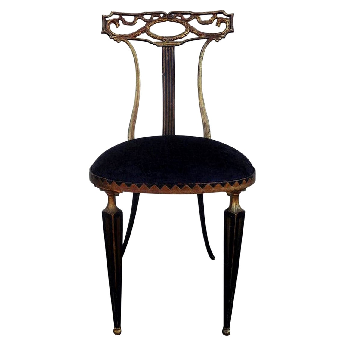 Italian Neoclassical Style Gilt Metal Chair by Palladio