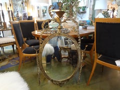 Italian Neoclassical Style Gilt Metal Mirror, Palladio Attributed