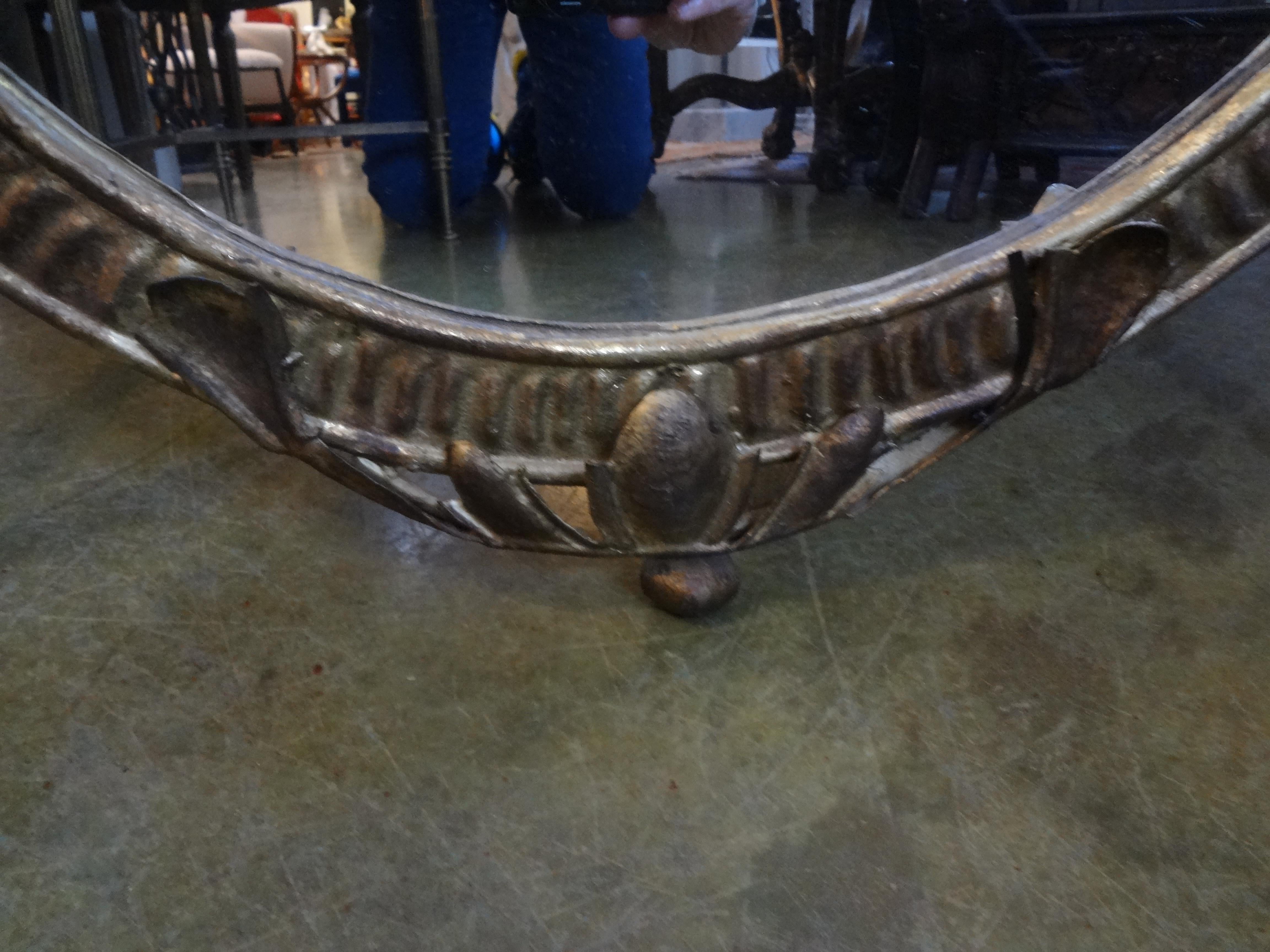 Italian Neoclassical Style Gilt Metal Mirror, Palladio Attributed For Sale 1