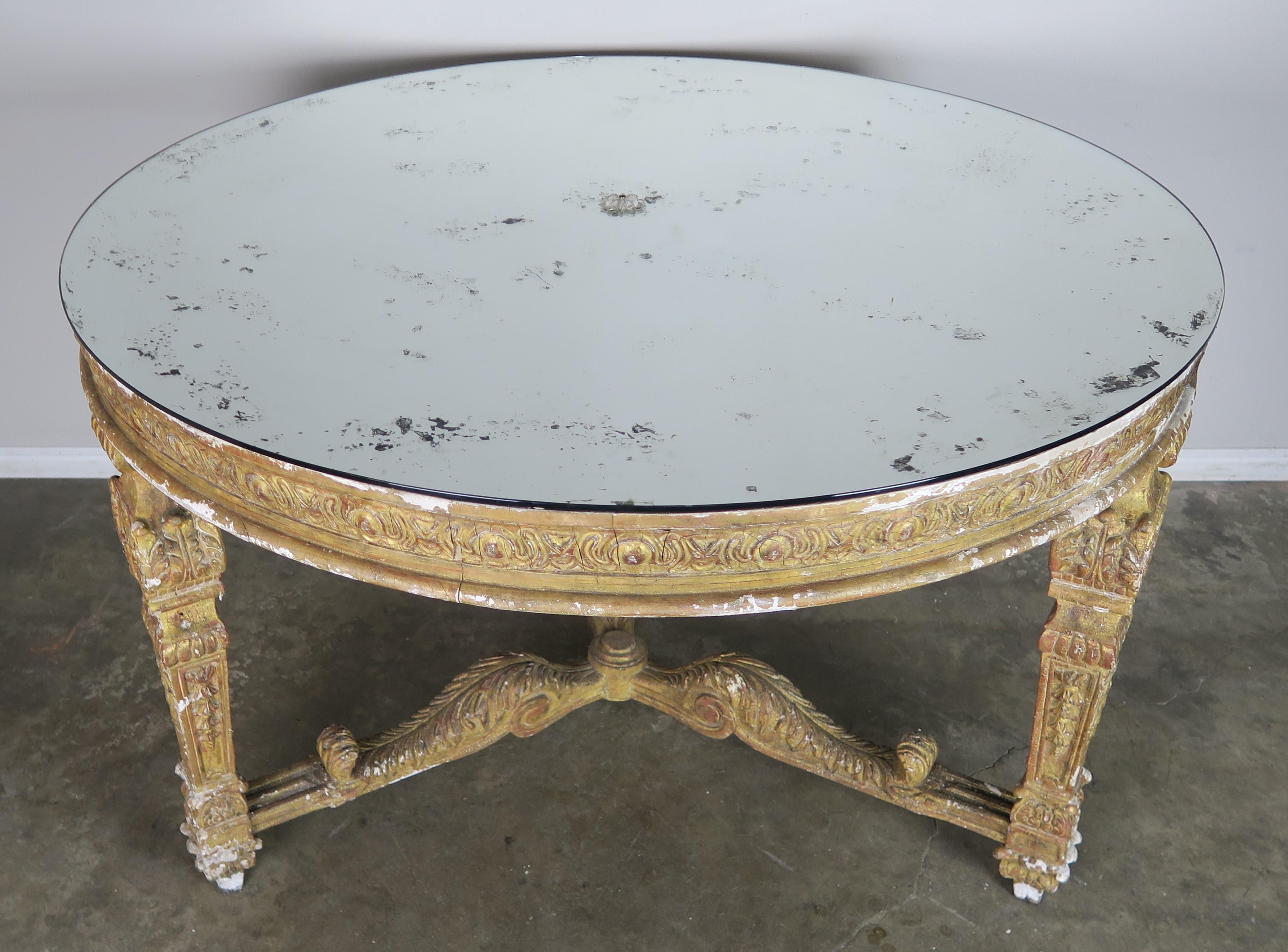 Italian Neoclassical Style Giltwood Center Table with Mirrored Top 8