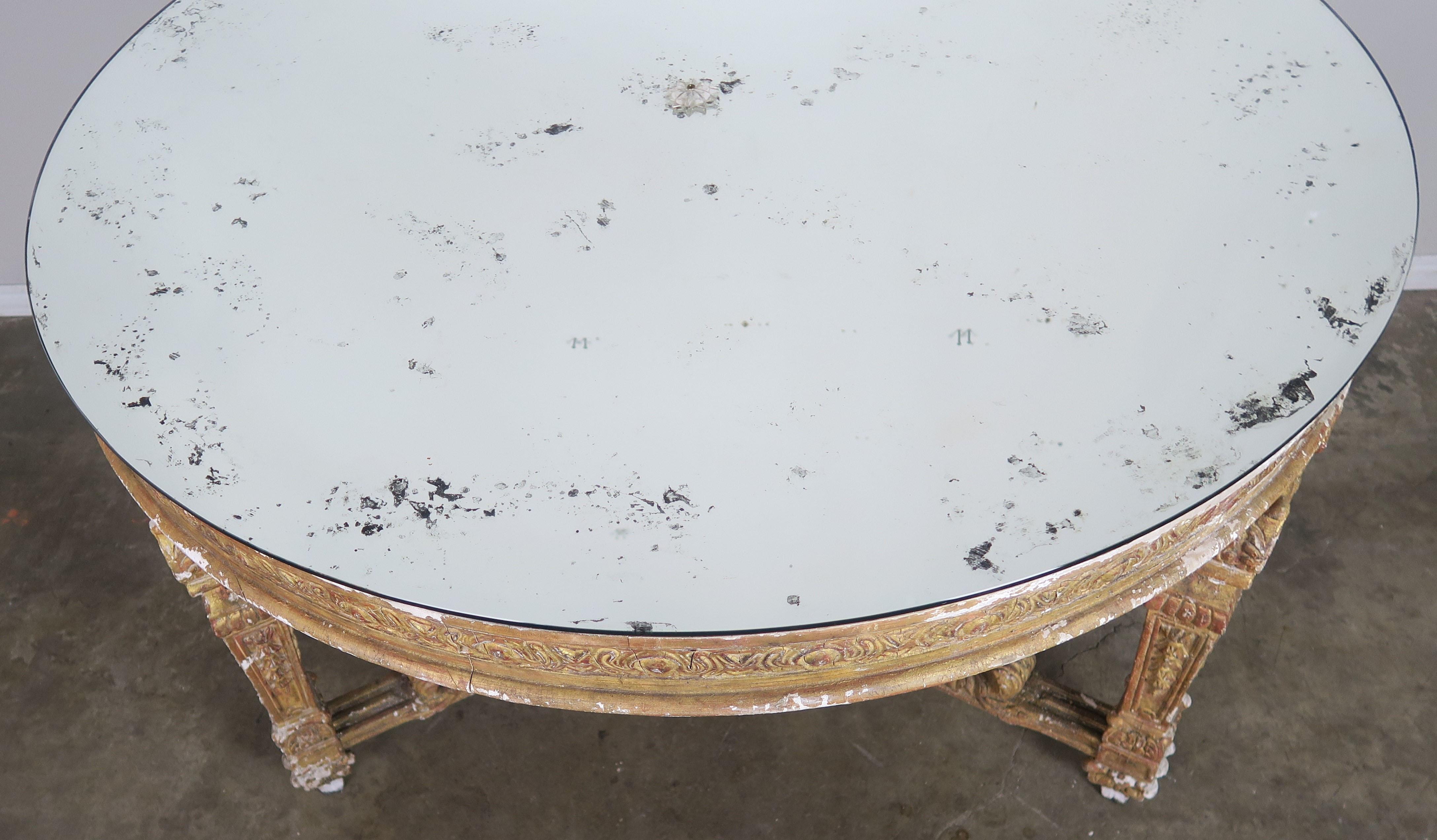 Italian Neoclassical Style Giltwood Center Table with Mirrored Top 2