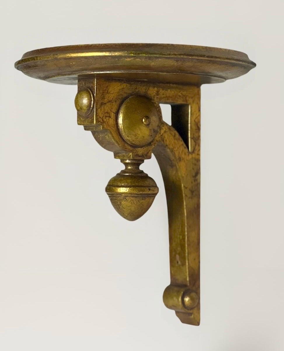 20th Century Italian Neoclassical Style Giltwood Wall Bracket Shelves, Early 1900s