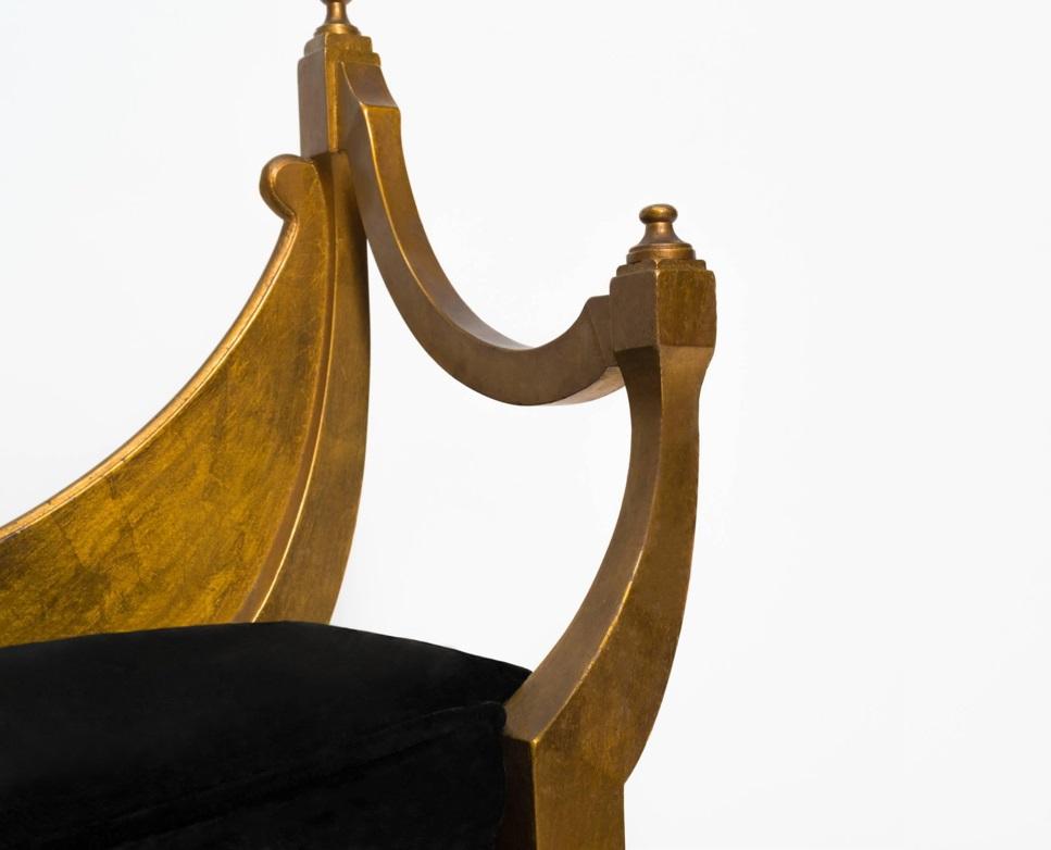 Dorato Panche in stile neoclassico italiano in foglia d'oro in vendita