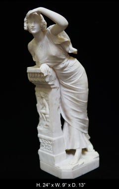 Escultura italiana de alabastro tallado a mano de estilo neoclásico, siglo XIX