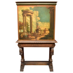 Italian Neoclassical Style Hand Painted Cabinet on Stand