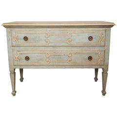 Italian Neoclassical style Hand Painted Two-Drawer Commode Italian Neoclassical style Hand Painted Two-Drawer Commode