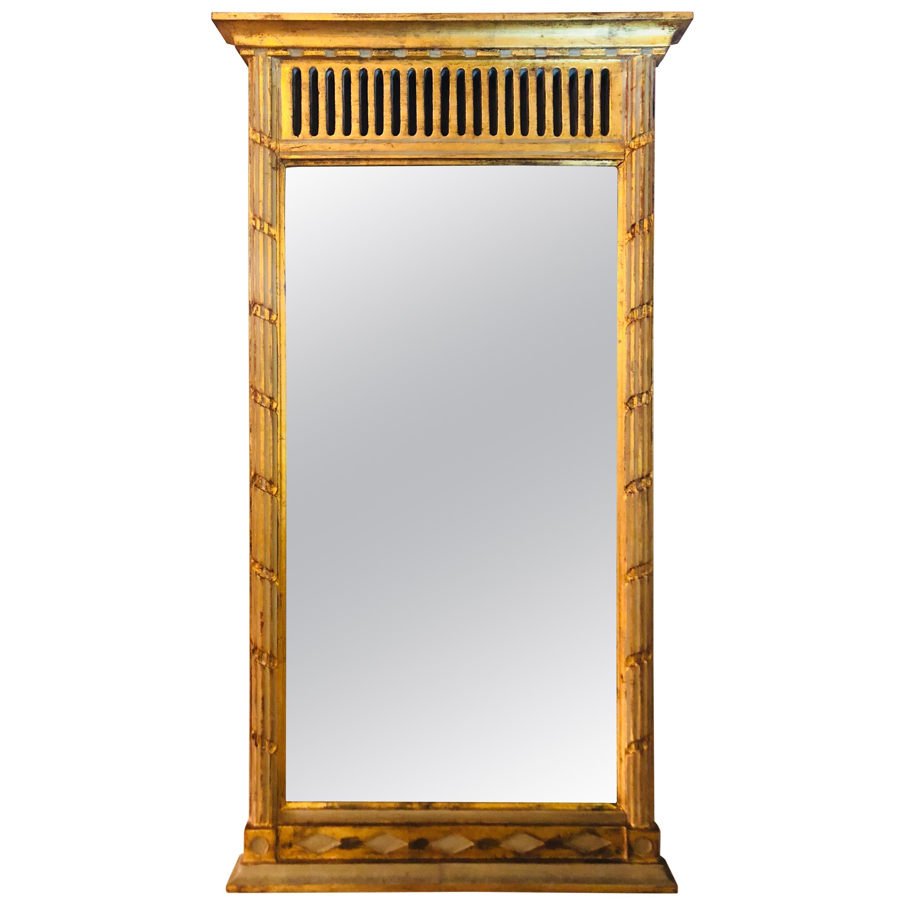 Italian Neoclassical Style Hollywood Regency Gilt Wall Mirror