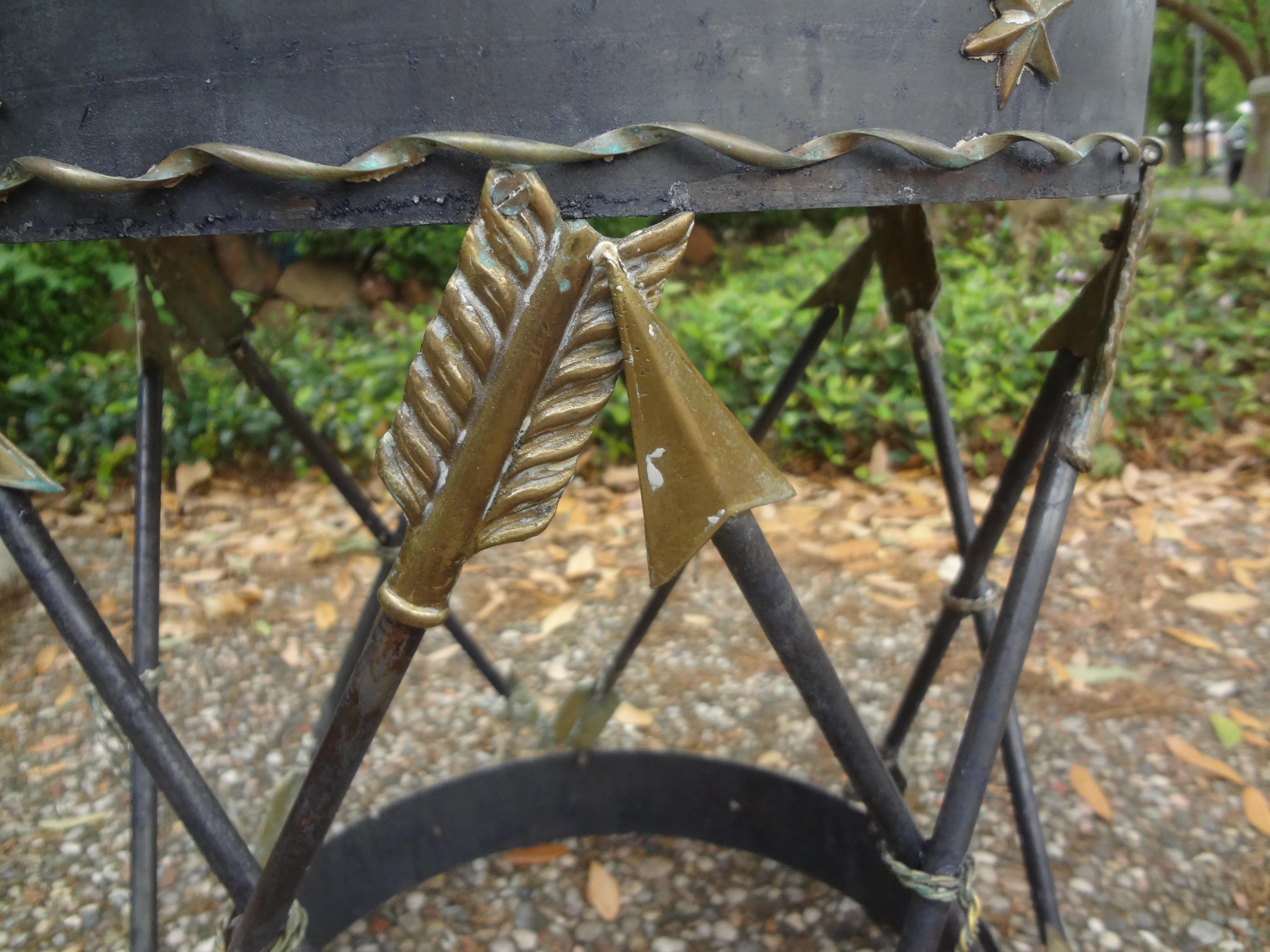 Italian Neoclassical Style Iron and Tole Table with Arrows For Sale 1