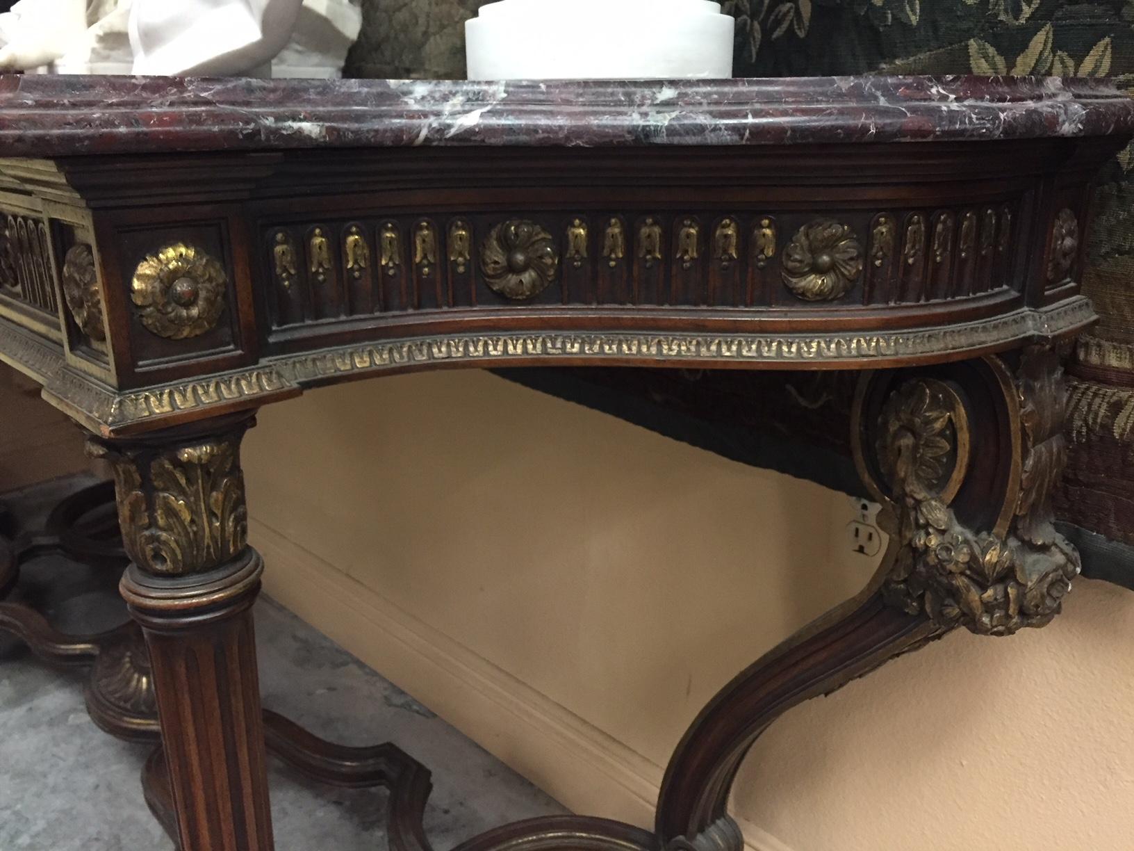 Italian Neoclassical Style Long Console, 19th Century In Good Condition For Sale In Cypress, CA