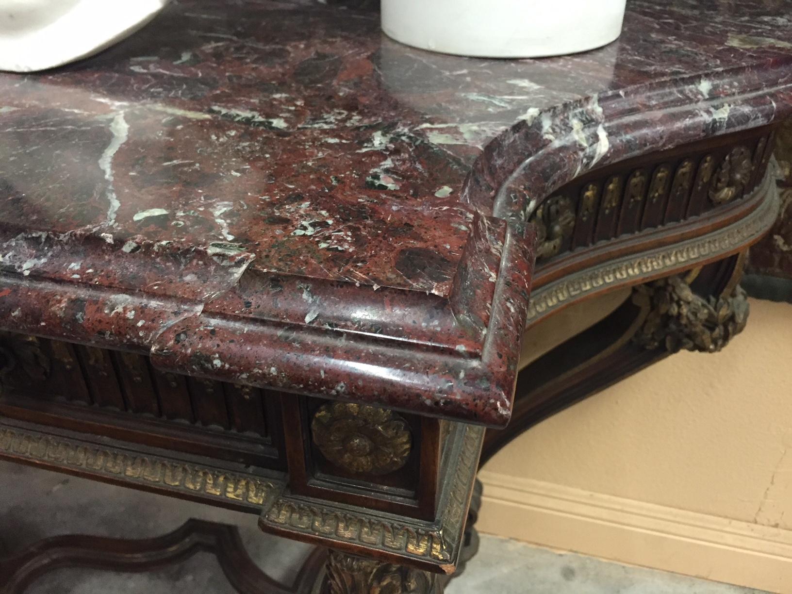 Marble Italian Neoclassical Style Long Console, 19th Century For Sale