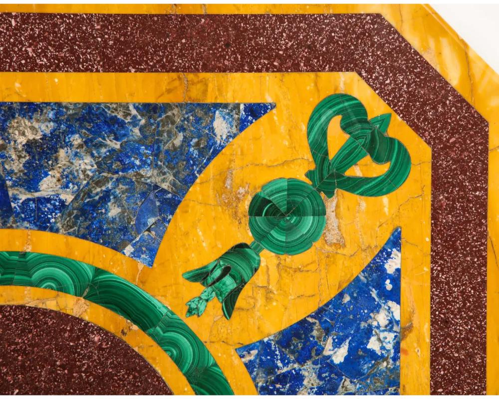 Italian Neoclassical Style Marble, Malachite, Lapis Lazuli, and Porphyry Panel For Sale 4