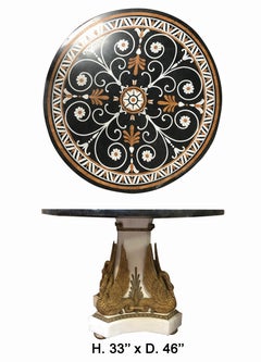 Italian Neoclassical Style Marble Veneered Round Table