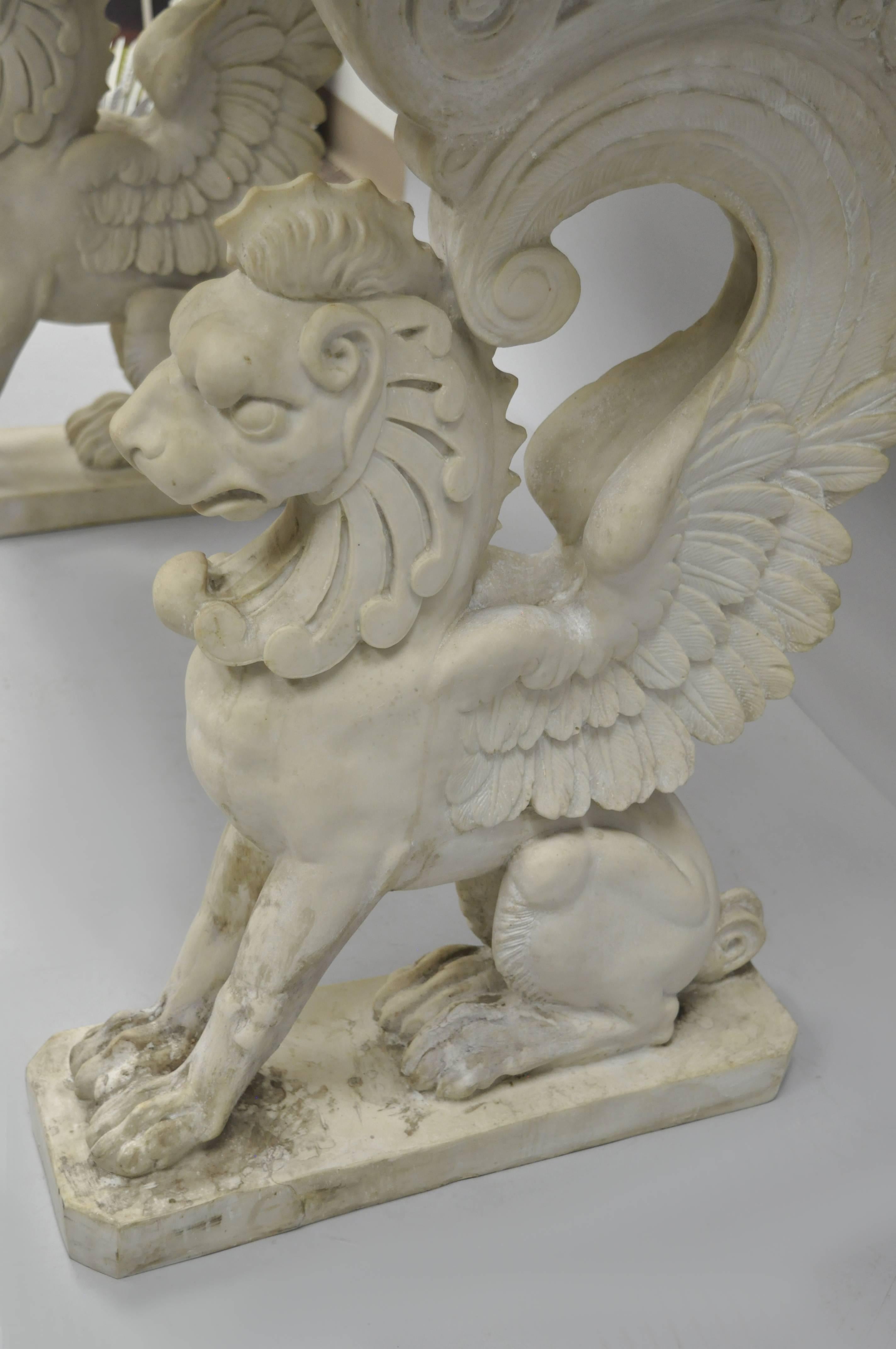 Italian Neoclassical Style Marble-Top Console Hall Table with Winged Griffins 2