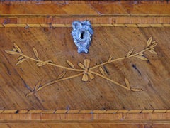 Italian Neoclassical Style Marquetry Inlaid Fruitwood Drop-Front Desk