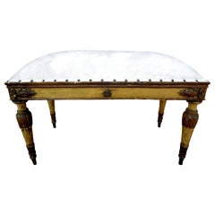 Italian Neoclassical Style Painted and Giltwood Bench