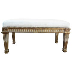Italian Neoclassical Style Painted and Parcel Gilt Bench