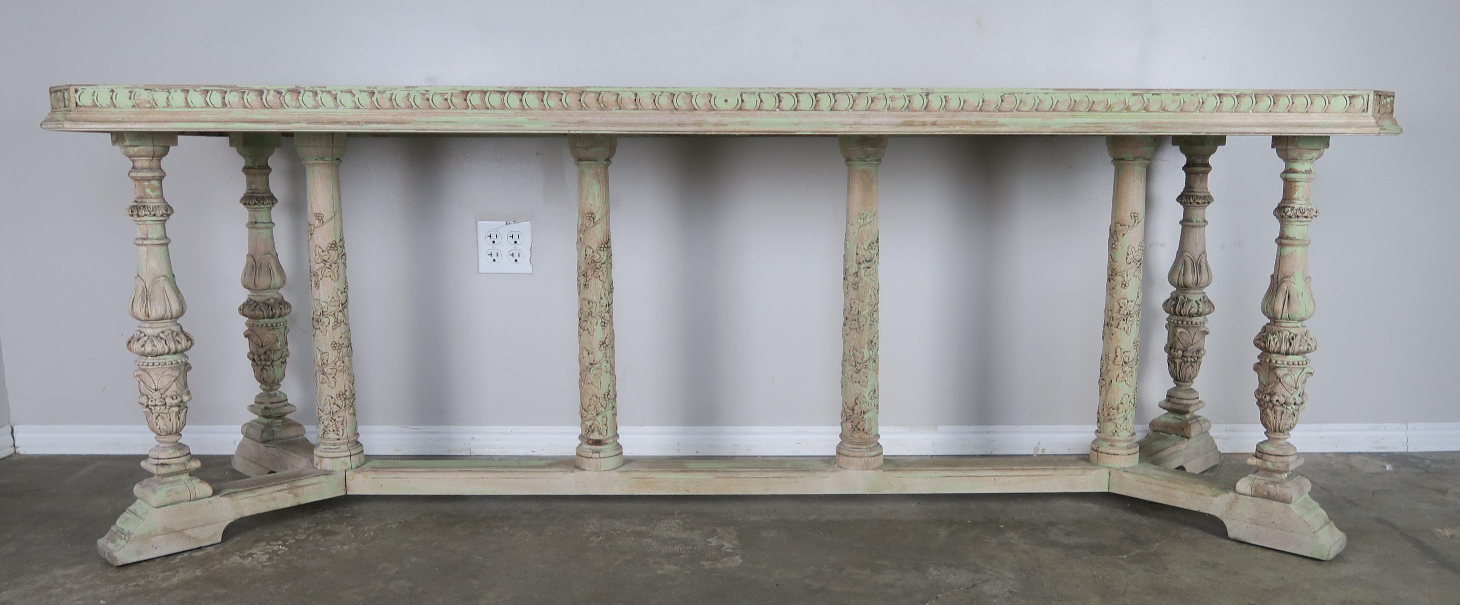 Italian Neoclassical Style Painted Carved Console C. 1930's 4