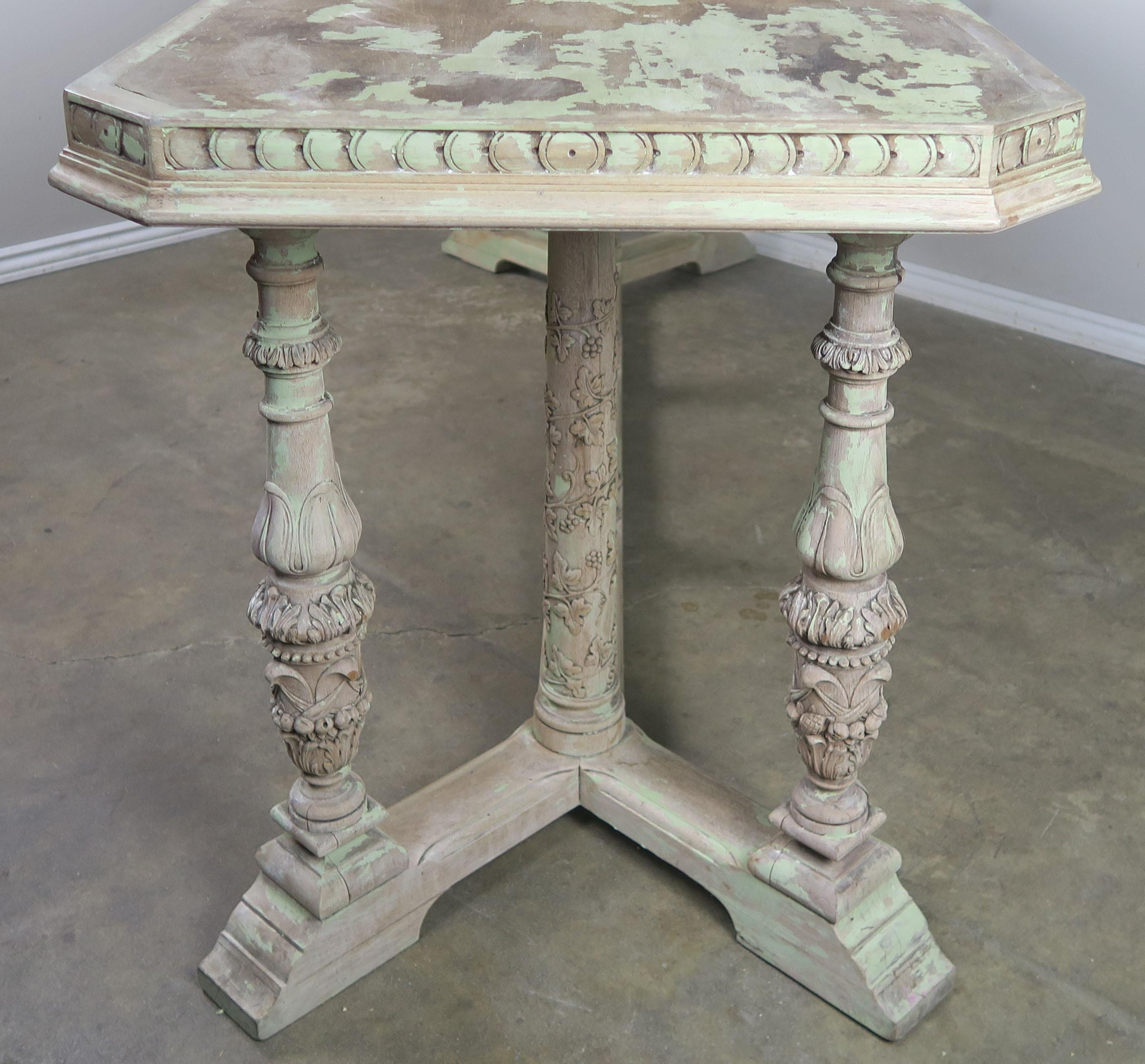 Hand-Painted Italian Neoclassical Style Painted Carved Console C. 1930's