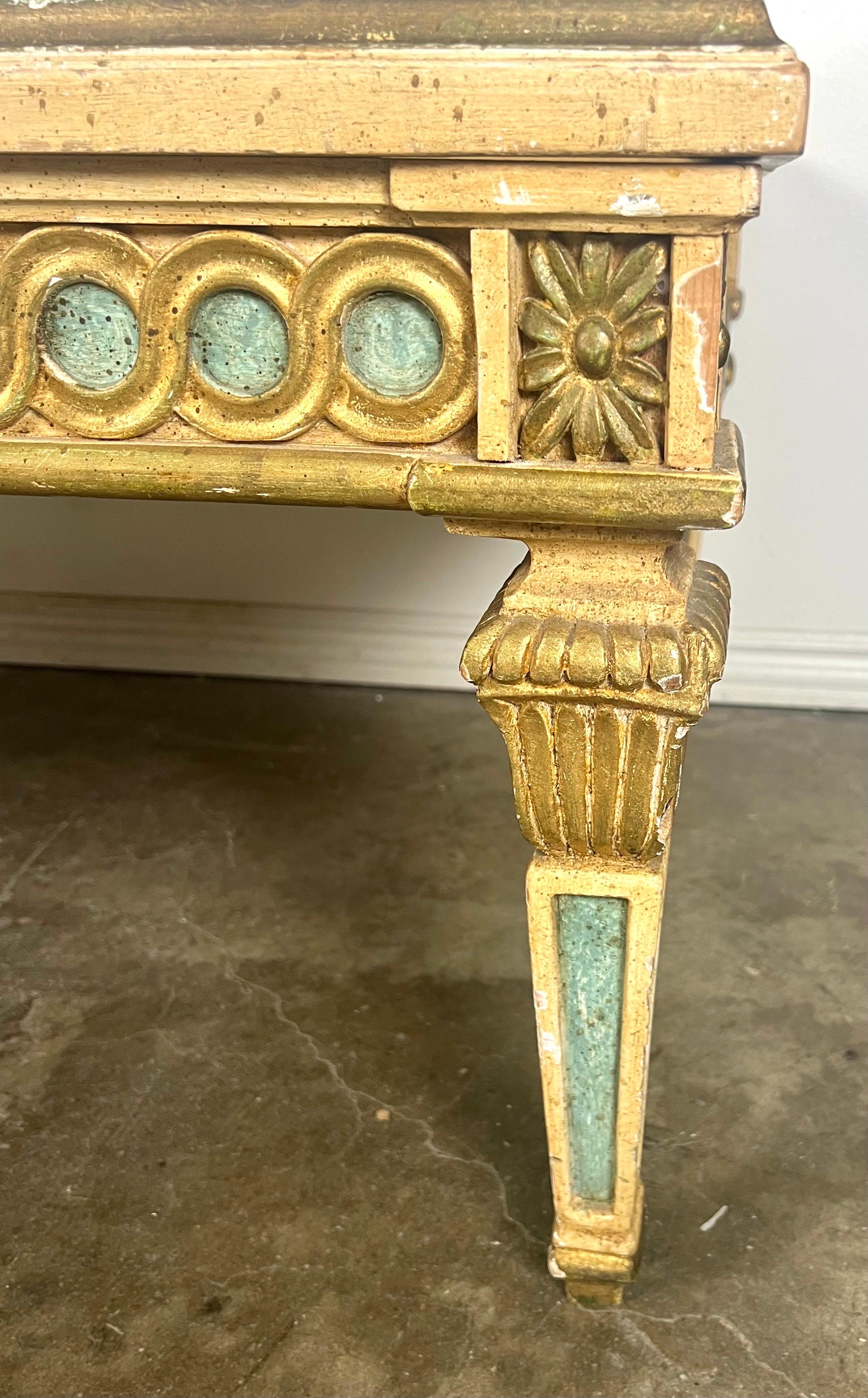 Italian Neoclassical Style Painted Coffee Table C. 1930's In Good Condition In Los Angeles, CA