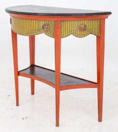 Italian Neoclassical Style Painted Demilune, 1950s