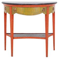 Italian Neoclassical Style Painted Demilune, 1950s