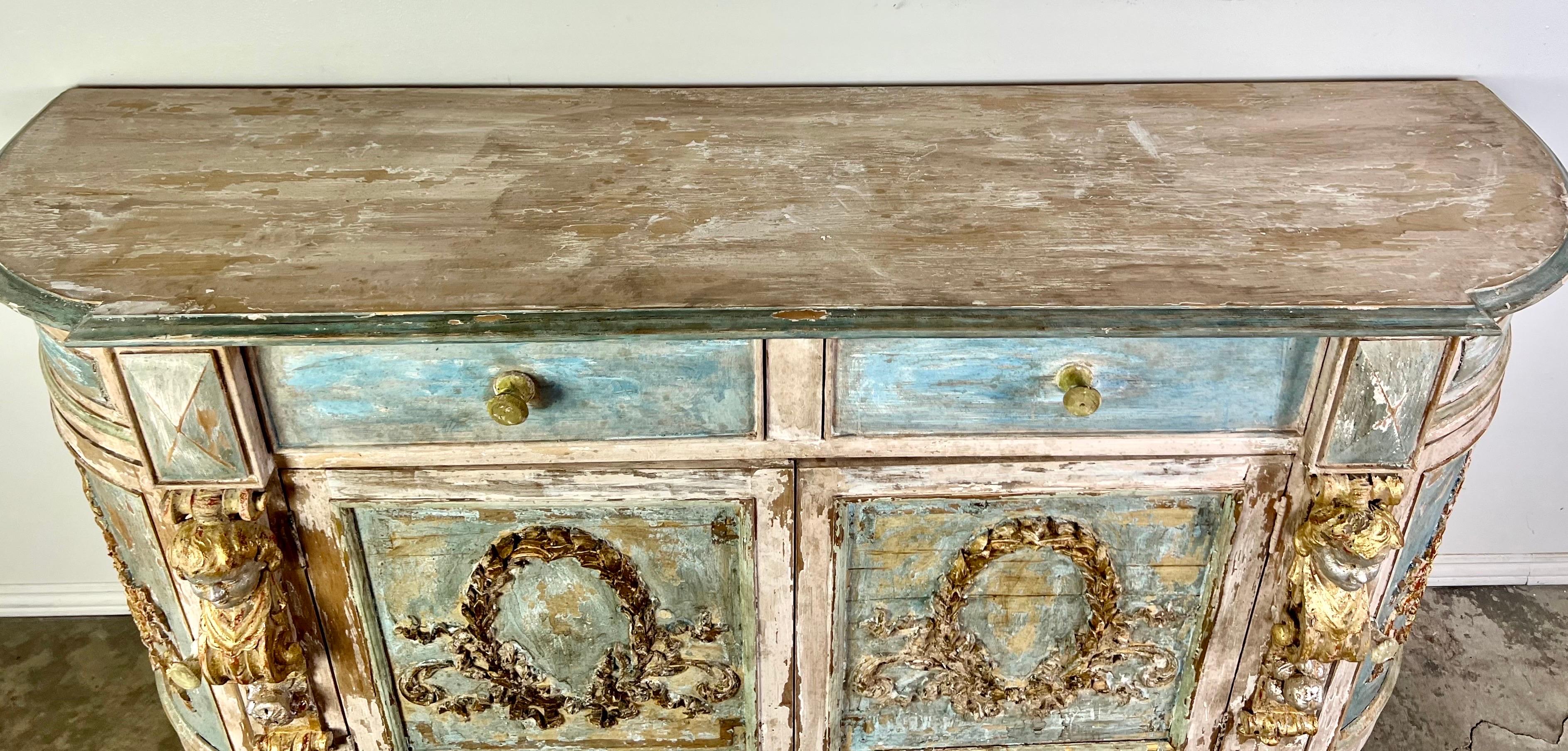  Italian Neoclassical style Painted & Parcel Gilt Credenza 12