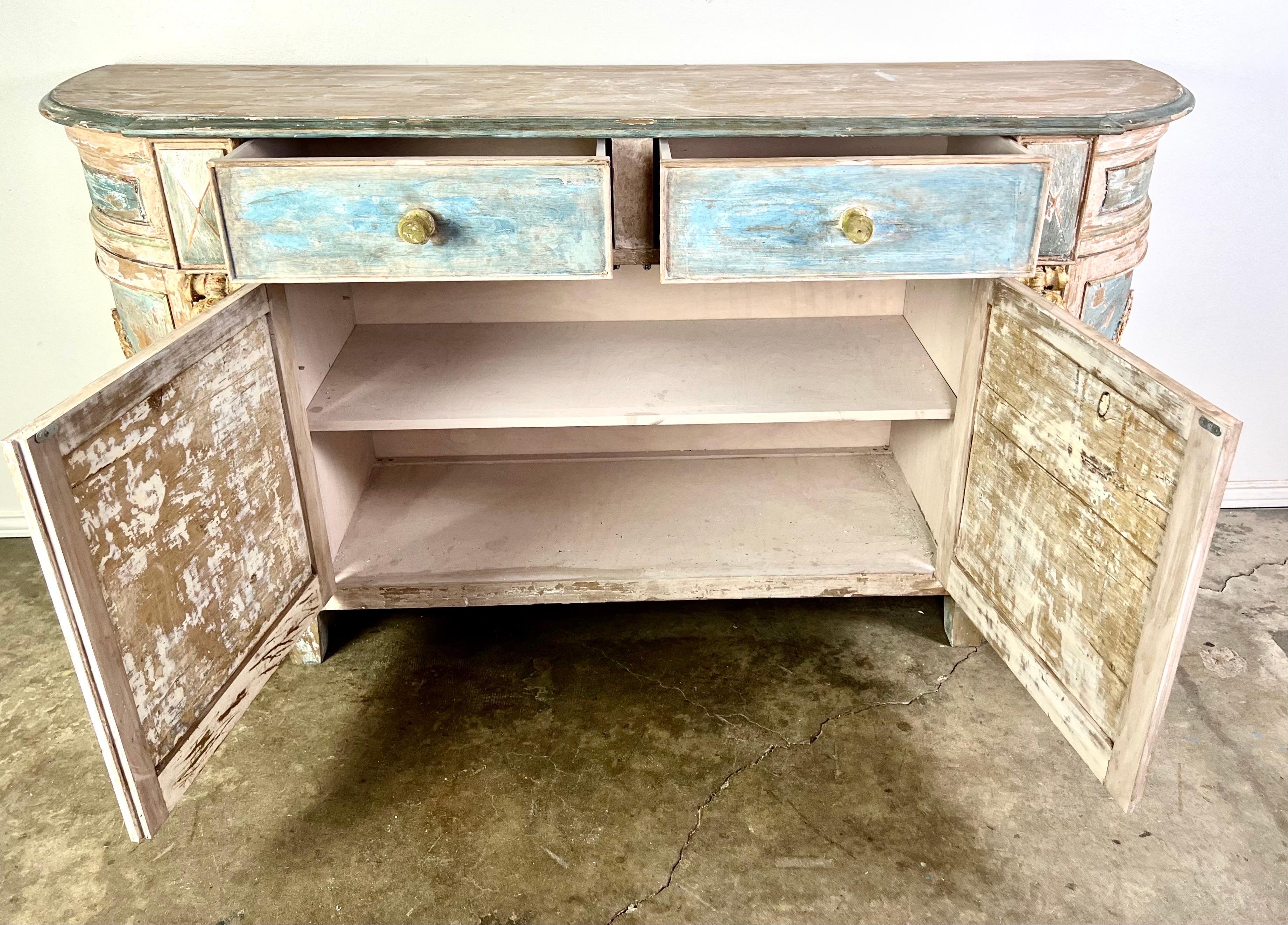  Italian Neoclassical style Painted & Parcel Gilt Credenza 2