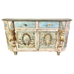 Italian Neoclassical style Painted & Parcel Gilt Credenza
