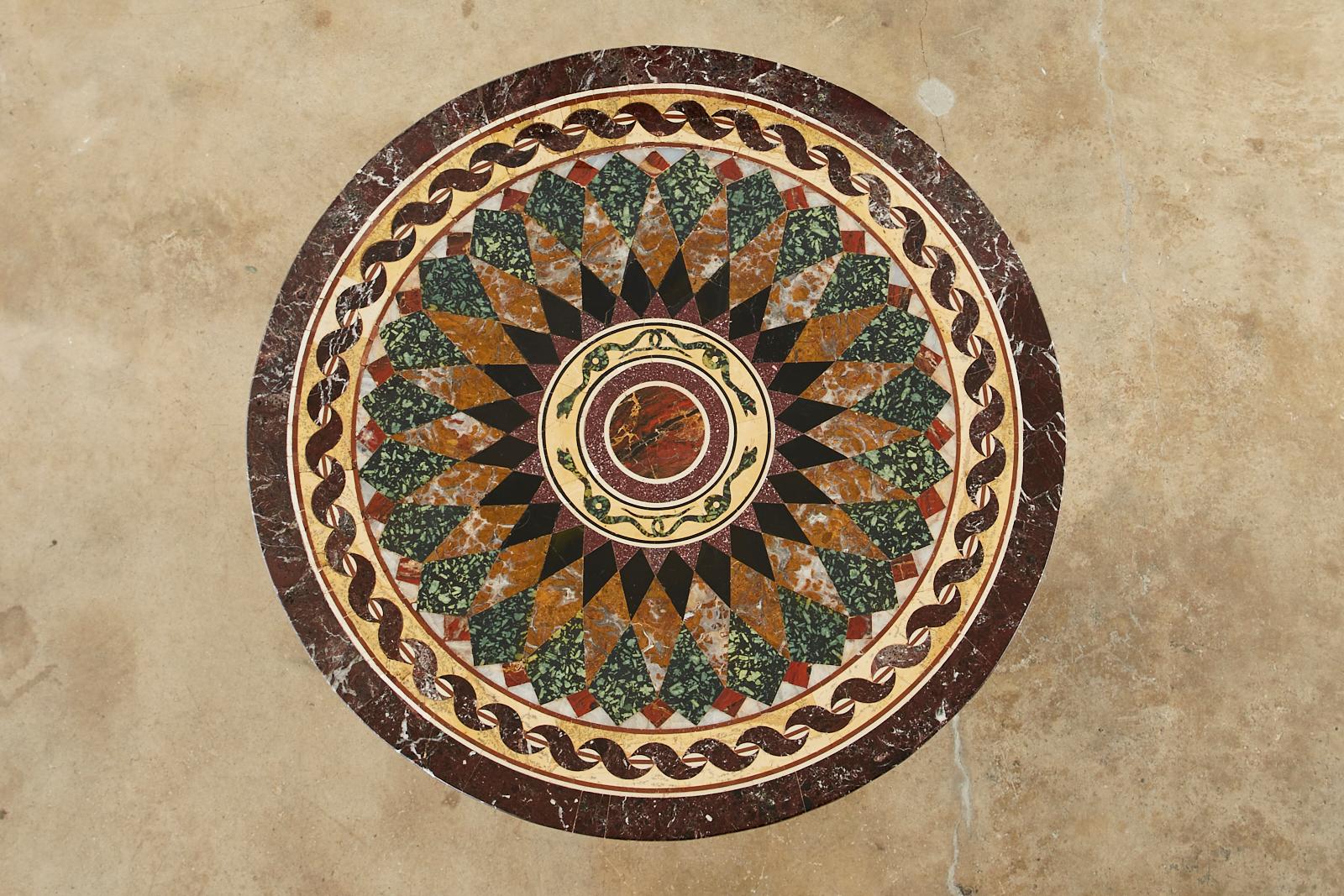 Hand-Crafted Italian Neoclassical Style Pietra Dura Marble Centre Table