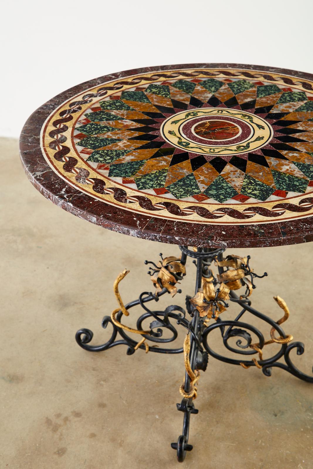20th Century Italian Neoclassical Style Pietra Dura Marble Centre Table