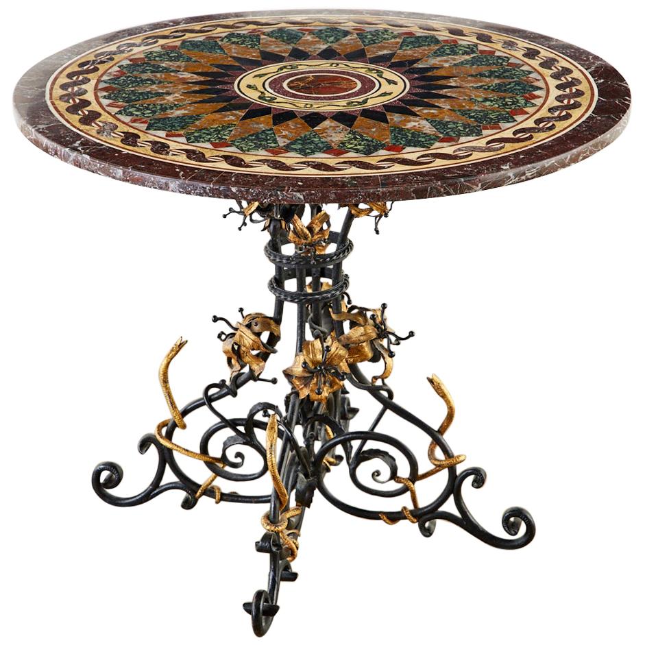 Italian Neoclassical Style Pietra Dura Marble Centre Table